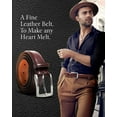thumbnail image 6 of Genuine Leather Dress Belts For Men - Mens Belt For Suits, Jeans, Uniform With Single Prong Buckle - Designed, 6 of 6