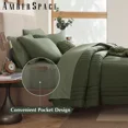 thumbnail image 7 of Amberspace 7-piece Bed in a Bag Comforter Set with Sheets,Olive Green,King, 7 of 7