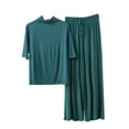 thumbnail image 2 of Hrsba Women's Sleep Set, Short Sleeve and Long Pants Loose Casual Comfortable Lightweight Summer Pajama Set Suitable for Lounging, 2 of 3