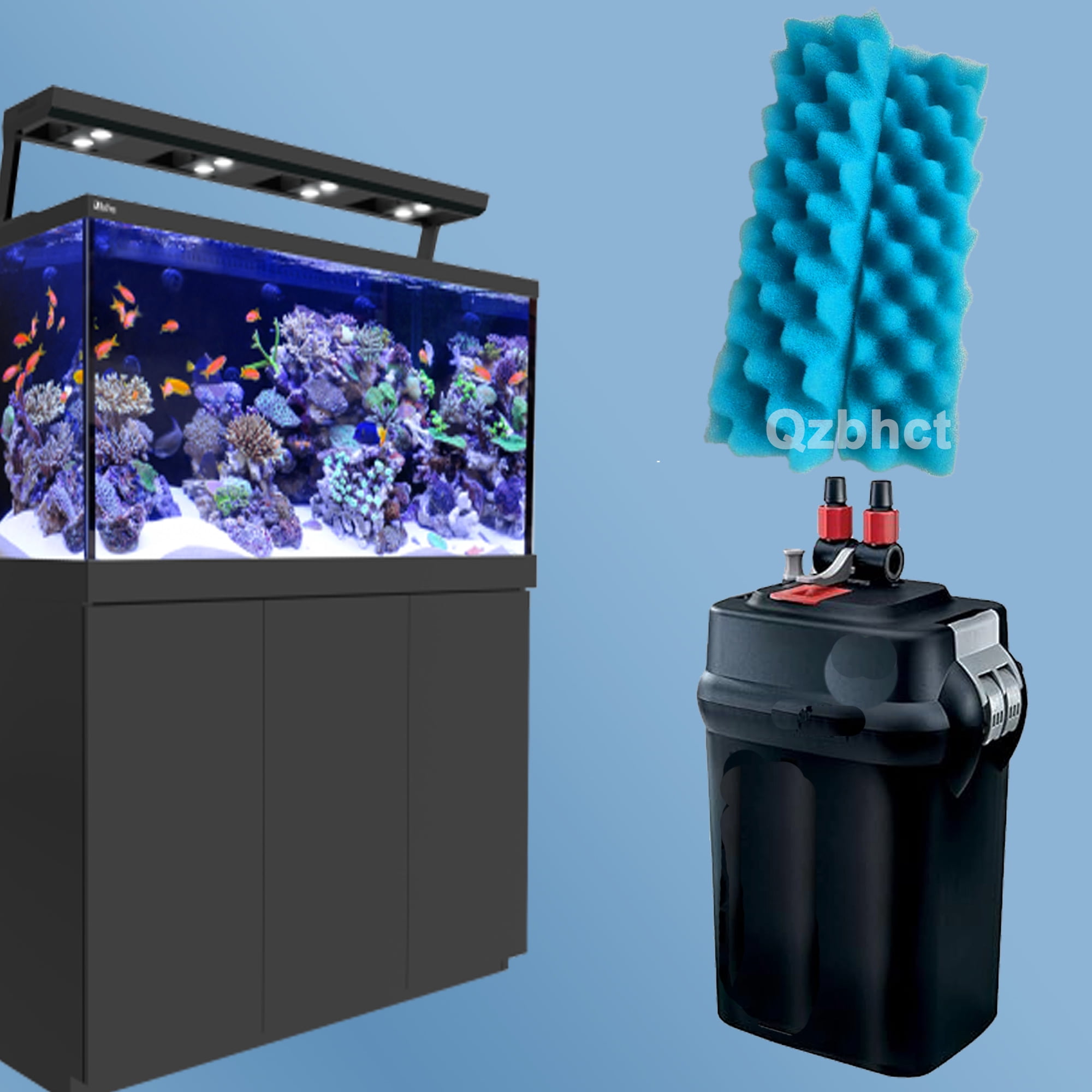 Qzbhct 12 Pcs Blue Foam Max Filter Compatible with Fluval 406 407 Canister Filter Aquarium Bio Sponge Replacement