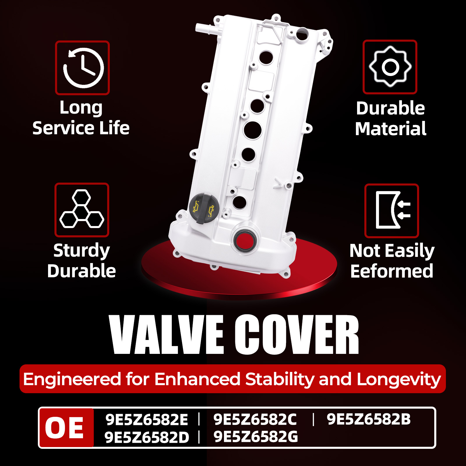 Engine Valve Cover Compatible with Ford Escape Hybrid Limited Lincoln MKZ Base Mercury Mariner Base Hybrid Premier 2.5L 3.0L 3.5L 2009-2012