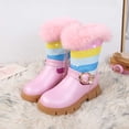thumbnail image 5 of PEASKJP Boots for Girls Patent Combat Work Boots with Side Zipper, Pink 27, 5 of 5