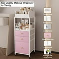 thumbnail image 5 of Makeup Organizer Cart with Drawers, Make up Organizers for Vanity, Floor Skincare Organizers- for Cosmetics, Nail Polish, Art Supply, Bathroom Vanity Desktop Organizer (White), 5 of 7