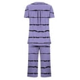 thumbnail image 4 of hotojiny Womens Pajama Sets Short Sleeve Button Down Sleepwear Top and Capri Pants with Pockets 2 Piece Lounge Sets, 4 of 5