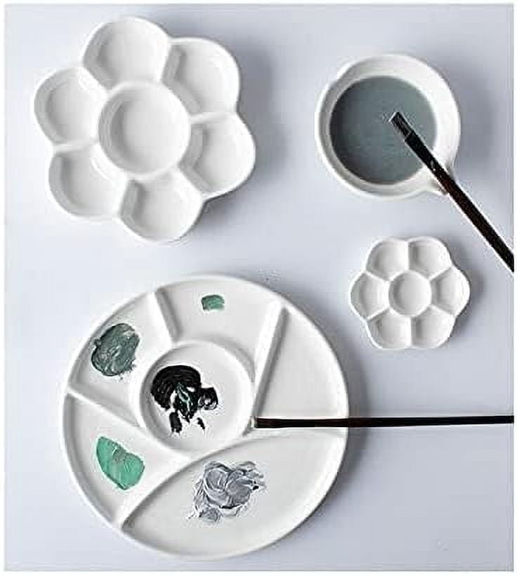 8 Inch Round Ceramic Artist Paint Mixing Palette