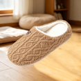 thumbnail image 4 of JUSLIO Womens Slippers Slip On Fuzzy Plush Flat Sole Non Slip Indoor House Slippers Open Toe Slides Slippers, 4 of 5