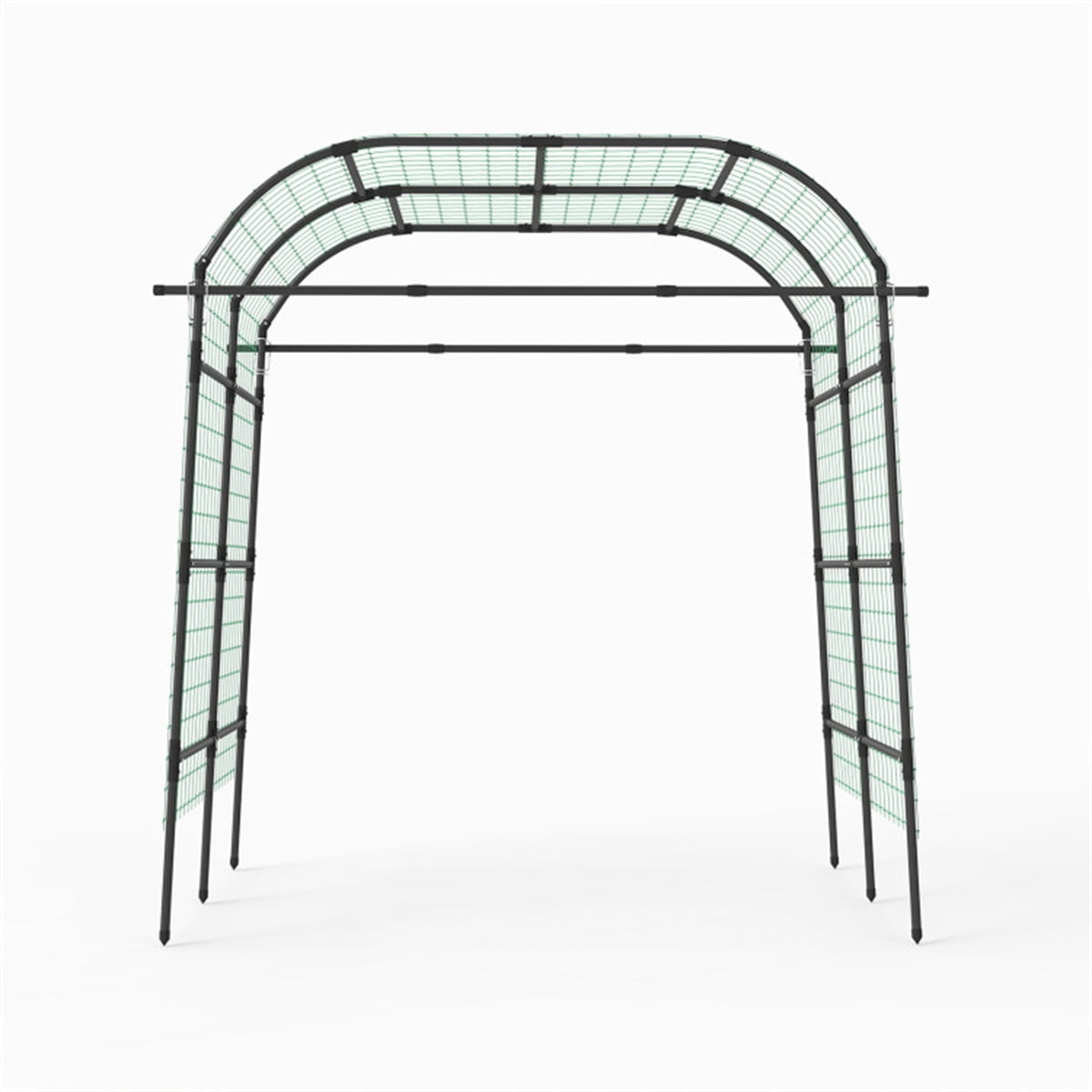 7.5 Ft Adjustable Garden Arch Trellis for Climbing Plants PE-Coated Metal Tunnel Trellis for Cucumber Grape Vine Outdoor Garden Walkway Arbour