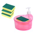 thumbnail image 2 of Soap Dispenser and Sponge Holder, Liquid Pump Bottle Sponge Included ,Multifunctional ,Soap Dispensing Dish Brush Sink Countertop Organizer Rose Red, 2 of 8