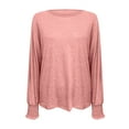 thumbnail image 5 of Plebaso 3/4 Sleeve Tops for Women Casual Tunic Tops Smocked Cuffed Loose Dressy Blouses T-Shirts, 5 of 6