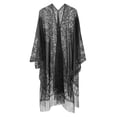 thumbnail image 2 of Conairie Swim Suit Coverup For Womens Long Sleeve Loose Hollow Knit Bathing Suits Cover Up Summer Bikini Vacation Long Dress Outfits Black One Size, 2 of 5