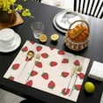 thumbnail image 4 of Red Berry Strawberry Lover Placemats Set of 4, Flax Linen Heat Resistant Wrinkle Free Dining Table Mats with Sweet Summer Fruit Design, 4 of 6