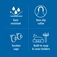 thumbnail image 3 of Mainstays Basic Hanging Shower Caddy with 2 Shelves and Soap Tray, White, 3 of 6