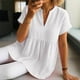 thumbnail image 2 of Vestidos Casuales Para Mujer, Blusas De Mujer De Moda Blusa tipo jersey con cuello en V y mangas cortas de color liso para mujer, 2 of 6