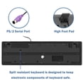 thumbnail image 4 of MCSaite Teclado de computadora PS2 con cable de 104 teclas con soportes negro resistente al agua - Diseño de EE. UU. Compatible con Windows PC portátil, 4 of 6