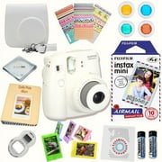 Fujifilm Instax Mini 8 Camera White + Fujifilm Fujifilm Instax mini 8 instant films 10 pack (Air Mail) + MASSIVE BUNDLE for Fujifilm instax mini 8 camera