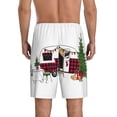 thumbnail image 3 of Daiia Vintage Buffalo Plaid Christmas Camper Mens Woven Stretch Pajama Short,Short Pajama Pants-X-Large, 3 of 9