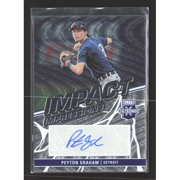 2023 Panini Elite Extra Edition Impact Impressions Peyton Graham Auto #II-PGR Detroit Tigers Baseball Card