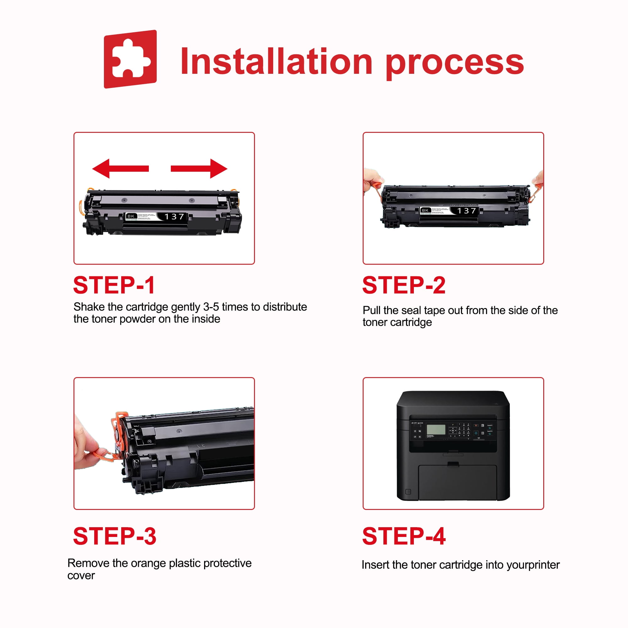 CRG137 2Pack (Black)Pack Replacement for Canon ImageClass MF227dw