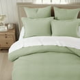 thumbnail image 3 of Levtex Home - Mills Waffle Desert Sage Duvet Cover Set - King Duvet Cover + Two King Pillow Cases - Sage Waffle Weave - Duvet Cover (106 x 94in.) and Pillow Case (36 x 20in. ) - Cotton, 3 of 4