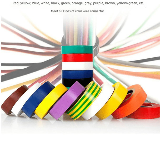 Cinta aislante de goma eléctrica negra con pegamento resistente al agua, cinta aislante de PVC de color, cinta aislante de alta adherencia