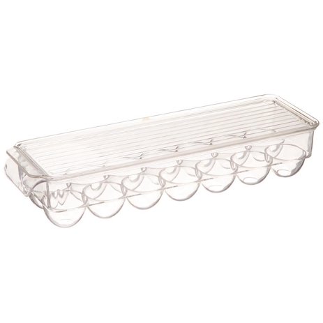 Greenco Stackable Refrigerator Egg Storage Bin With Lid, Stores 14 Eggs, Clear