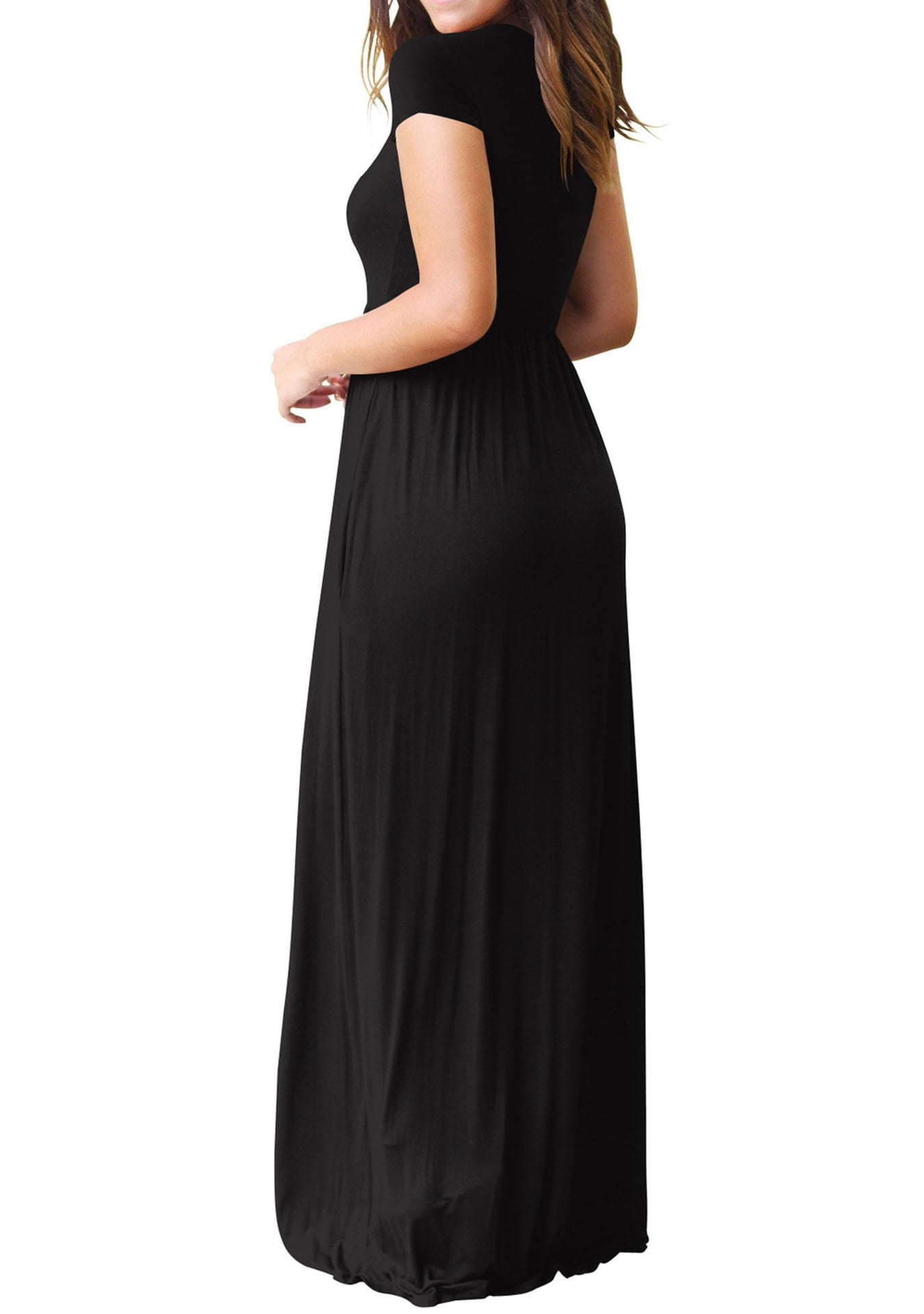 Mengpipi Women's Maxi Dress with Short Sleeves and Pockets photo 6