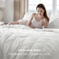 thumbnail image 5 of U by Bedsure Twin/Twin XL Dorm Bedding Comforter Set - Bed in A Bag, 5 Pieces with Comforters, Sheets, Pillowcases & Shams, White, 5 of 7