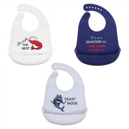 UPC: 0660168595970 | Hudson Baby Infant Boy Silicone Bibs 3pk  Seafood  One Size