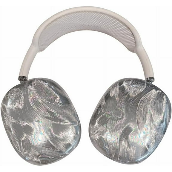 Headphones Cover for AirPods Max,Creative Shockproof Protective Case,Anti-Drop Headset Shell,Gift for Girls Boys (Silver)