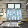 thumbnail image 4 of Yayeee Kitchen Curtains Tier Pair Light Filtering 27"x24" Rod Pocket Short Cafe Window Panel, Cartoon Easter Bunnies, 4 of 7