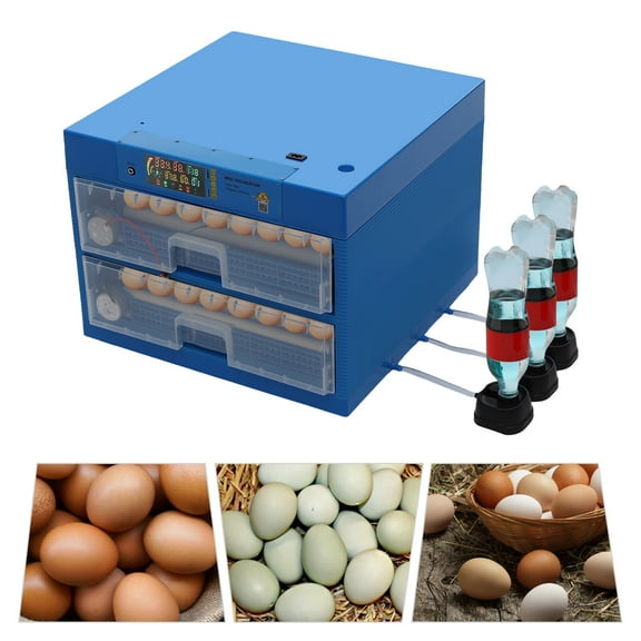 128 Eggs Digital Poultry Egg Incubator Hatcher Machine LED Display Purpose Incubator 110V 80W 19.17*19.17*14.96in for Hatching Eggs, Duck Eggs, Goose Eggs