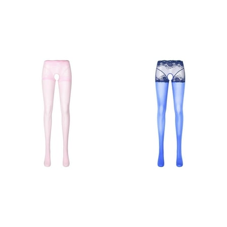 2-Pack Womens Oil Glossy Crotchless Pantyhose Stockings Stretchy Tights Sports Lingerie Lingerie Bra Corsets Lingerie for Women Lonely Lingerie Adult Lingerie Womens Latex Womens Corsets Lingerie