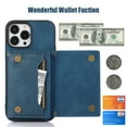 thumbnail image 3 of ELEHOLD Stylish Wallet Case for iPhone 12 Pro Max 6.7inch,Flip Card Slots Diamond Bling Sparkle Design RFID Blocking Detachable Shoulder Strap for Girls Women Purse Case,Blue, 3 of 7