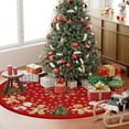 thumbnail image 2 of Gingerbread Man Snowman Deer Snowflake Christmas Tree Skirt Christmas Party Decorations for Home Xmas Holiday Winter Indoor Decro 36 Inch, 2 of 6