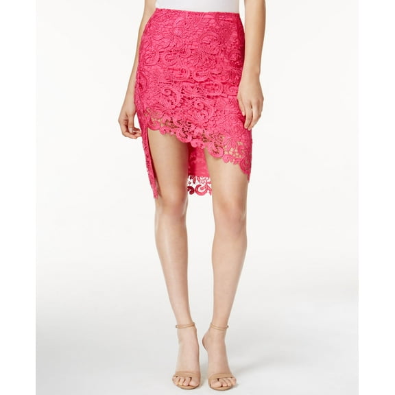 Guess Collena Asymmetrical Lace Skirt Beetroot Purple Multi 2