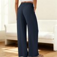 thumbnail image 5 of RFQWOVSR Women's High Waist Drawstring Wide Leg Linen Pants with Pockets Loose Fit Casual Summer Trousers XXXL, 5 of 5