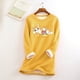 thumbnail image 2 of Mujer Vintage Loungewear Manga larga Lindo Gato Estampado Otoño Fleece SweatershirtTop Fridja  nbo776, 2 of 3