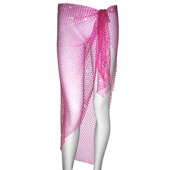 Jesscasday Rhinestones Skirt Cover Ups for Swimwear,Swimsuit Coverup Short Sarong Bathing Suit Cover Ups Women Wrap Skirt