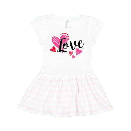 

Inktastic Valentine s Day Love With Pink And Red Hearts Gift Toddler Girl Dress