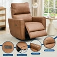 thumbnail image 7 of Studyset Swivel Rocking Recliner Chair, Glider Rocking Chair, Upholstered Faux Leather Recliner, Manual Recliner Chair with Lumbar Support, Nursery Rocking Recliner for Living Room, 7 of 7