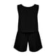 thumbnail image 5 of Conjunto de pantalones cortos sin mangas de cintura alta para mujer: ajuste holgado informal, dos piezas para primavera/verano, estilo versátil para la playa/vacaciones, 5 of 5