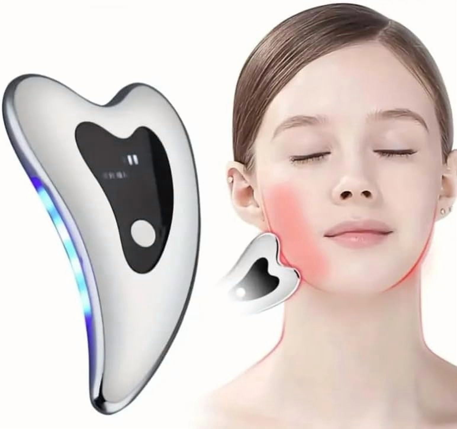 Electric Gua Sha Facial Tools - Face Sculpting Tool/Lift Device - Heated & Vibration & Red Light Massager, Anti-Aging & Wrinkles, Puffiness, Double Chin, Tension Relief