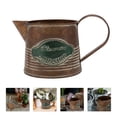 thumbnail image 3 of 1pc Retro Iron Flowerpot Home Plants Holder Simple Desktop Decor Light Brown, 3 of 8