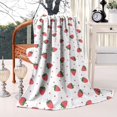 thumbnail image 2 of Red Strawberry Plants Fruit Dot White Pattern Blanket,Comfortable Soft Lamb Wool Throw Blanket,All Season,Warm Lightweight Blankets for Sofa Bed Couch Living Room Chair,60"x80", 2 of 4