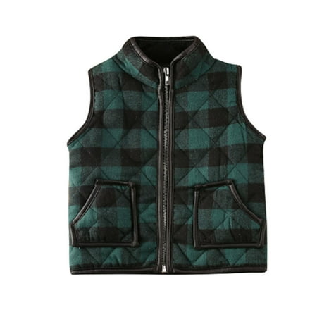 

Autumn Winter Coat Toddler Baby Girl Winter Clothes Plaid Zipper Coat Tops Jacket Waistcoat