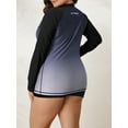 thumbnail image 6 of Sociala Women's Plus Zipper Rash Guard Long Sleeve Color Block Swim Shirt UPF 50+ Swimsuit Tops, 6 of 7