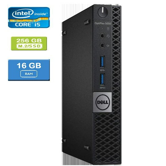 Refurbished: DELL 5050 MICRO Intel Core i5-7600T 2.80 GHz, 16GB, M.2/256GB SSD, Win 10 Pro