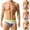 Green, variant on Mens Swim Briefs Color Block Print Fashion Micro Bikini Swimwear Drawstring Swimsuit Men 2025