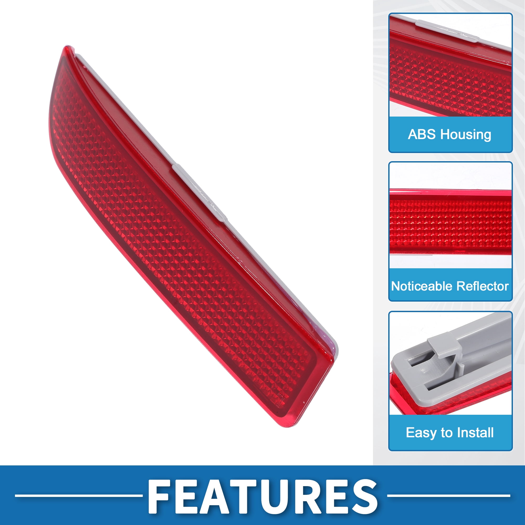 Unique Bargains Rear Left Bumper Reflector for Toyota RAV4 2006-2012 ABS Red