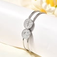 thumbnail image 3 of 201 Stainless Steel Bangles for Women Flat Round with Saint Benedict & Stainless Steel Color 1/2 inch(1.2cm) Inner Diameter 1-3/4 inch x 2-1/2 inch, 3 of 5